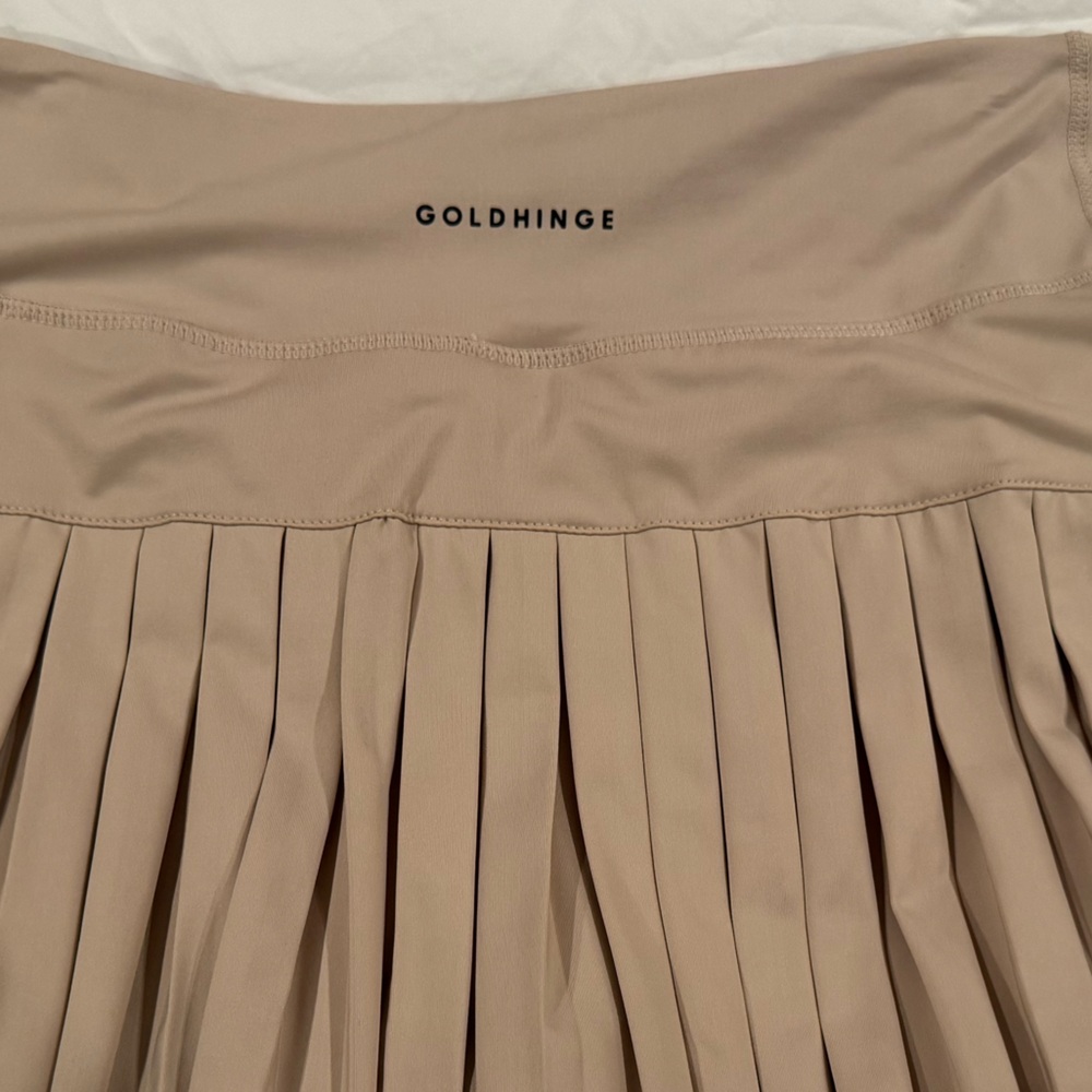 Tan Pleated Women's Skirt